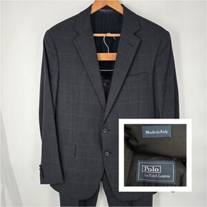 Polo Ralph Lauren Bradford Suit 2 Piece Virgin Wool Made In Italy 40R (34x31)